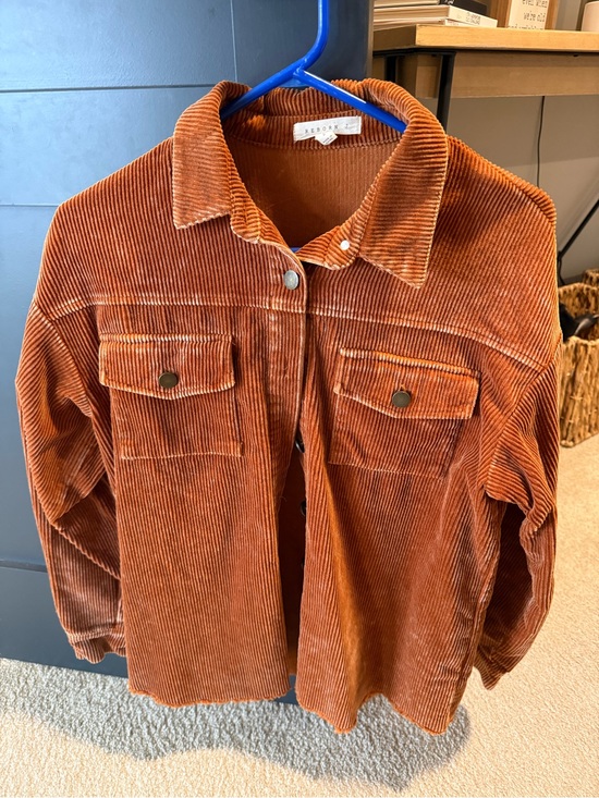 Reborn Jackets & Blazers - Reborn Burnt Orange Corduroy Button Jacket